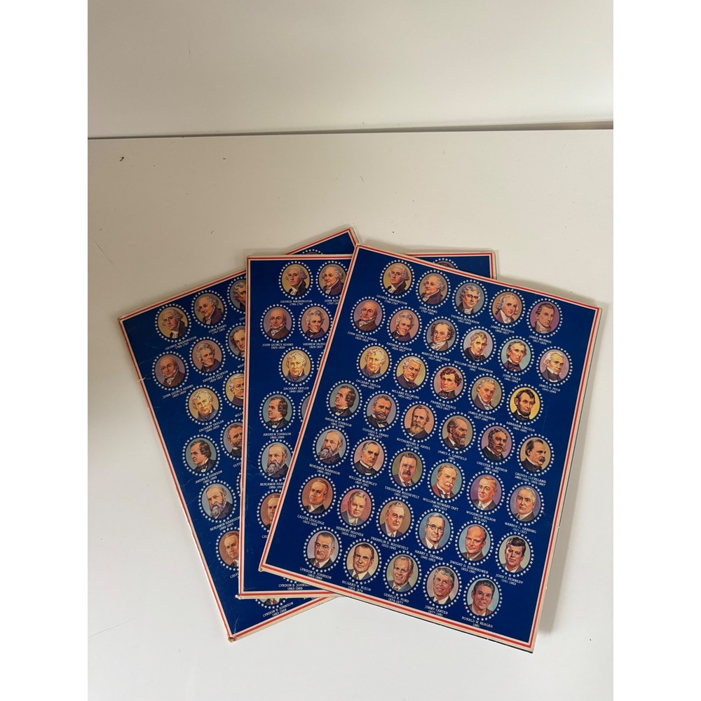 Vintage Norcom The Presidents Folio Folders Set of 3 US History Reagan Era